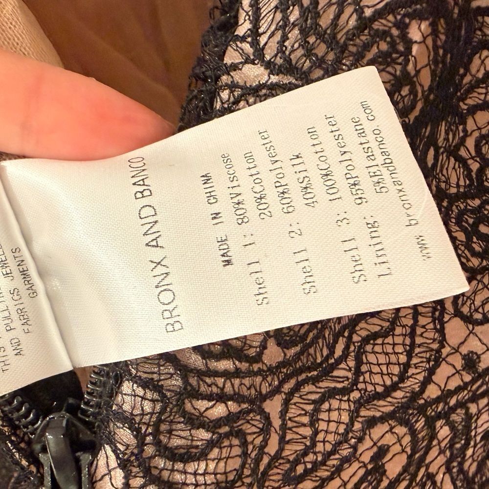 NWOT BRONX AND BANCO Daphne Illusion Corset Lace Mini Dress w Long Sleeve - Picture 9 of 16